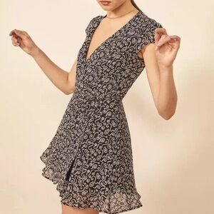 Reformation Black and White Patterned Mini Dress